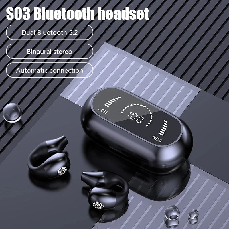 Wireless Bluetooth Earphone Earclip S03 Noise Reduction Sports Running Music Headset Esports No Delay Game Headsets - Virtual Salesline 