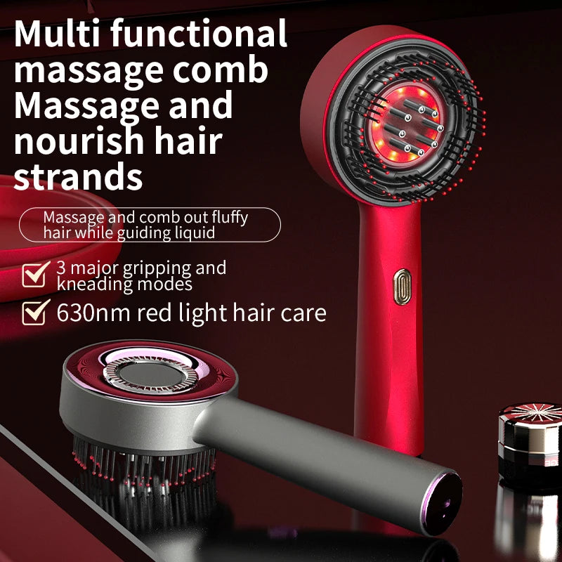 Electric Vibration Massage Comb Red Light Therapy Hair Growth Massage Scalp Brush anti Hair Loss Liquid Oil Applicator Hair Care - Virtual Salesline 