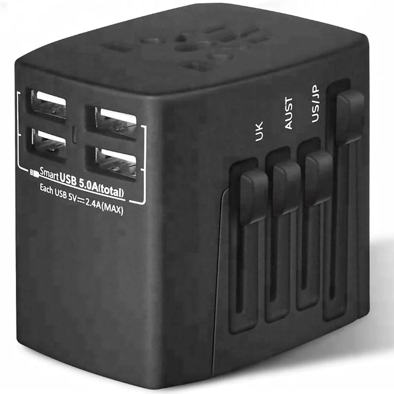 "5Core Universal Travel Adapter - 3 Pack Multi-Charger with 4 USB Ports for Global Power Compatibility!" - Virtual Salesline 