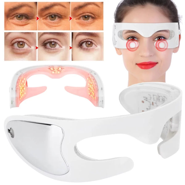 3D Anti-Aging Eye Massager Glasses, Rechargeable Red Light Led Eye Mask with Led Therapy for Wrinkles, Puffiness, Dark Circles, and Eye Fatigue - Virtual Salesline 