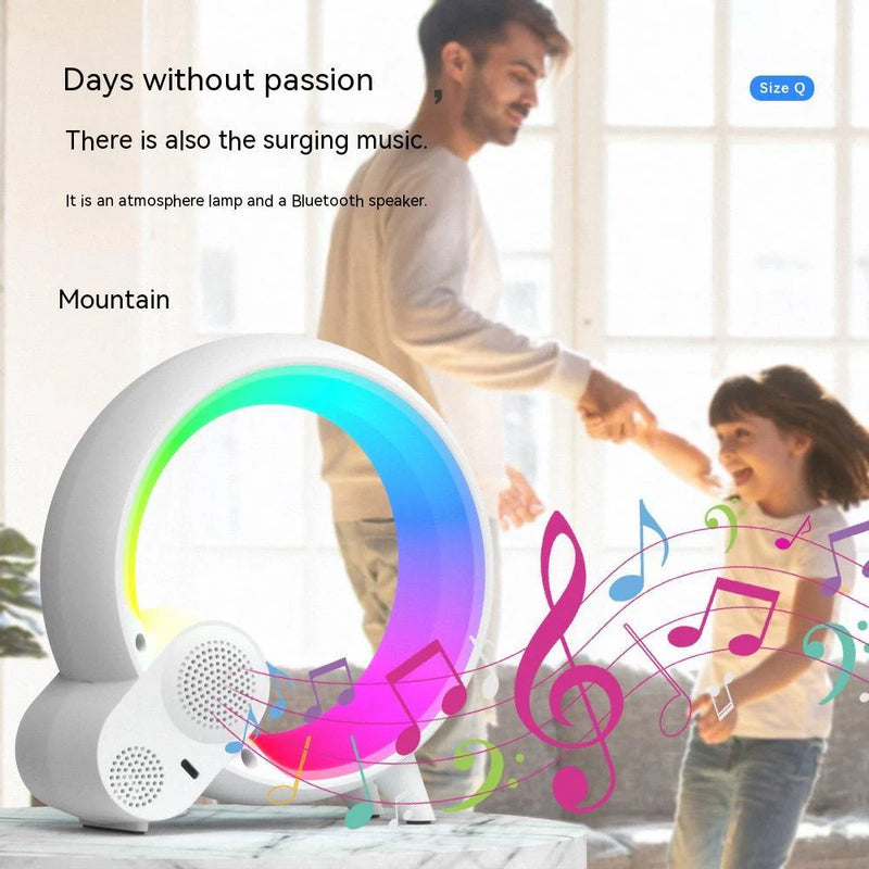 Creative Q Light Analog Sunrise Digital Display Alarm Clock Bluetooth Audio Intelligent Wake-Up Q Colorful Atmosphere Light - Virtual Salesline 