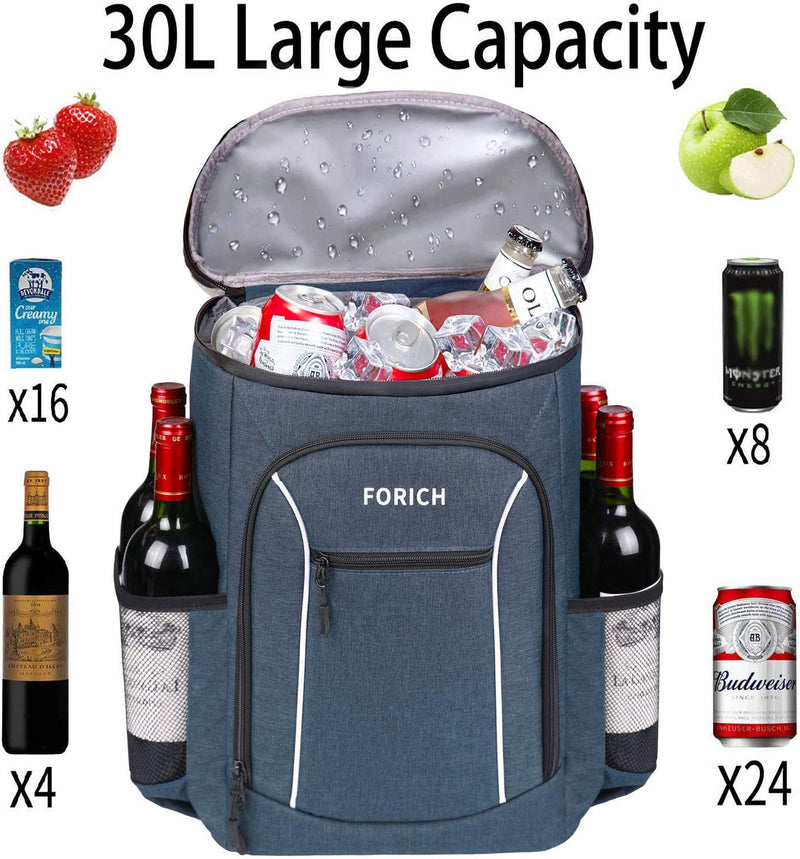 Insulated Cooler Backpack Lightweight Soft Cooler Bag Leakproof Backpack Cooler for Men Women to Lunch Work Picnic Beach Camping Hiking Park Day Trips, 30 Cans - Virtual Salesline 